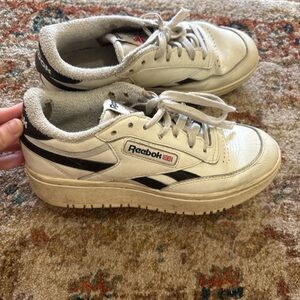 Reebok White and Black Retro Sneakers